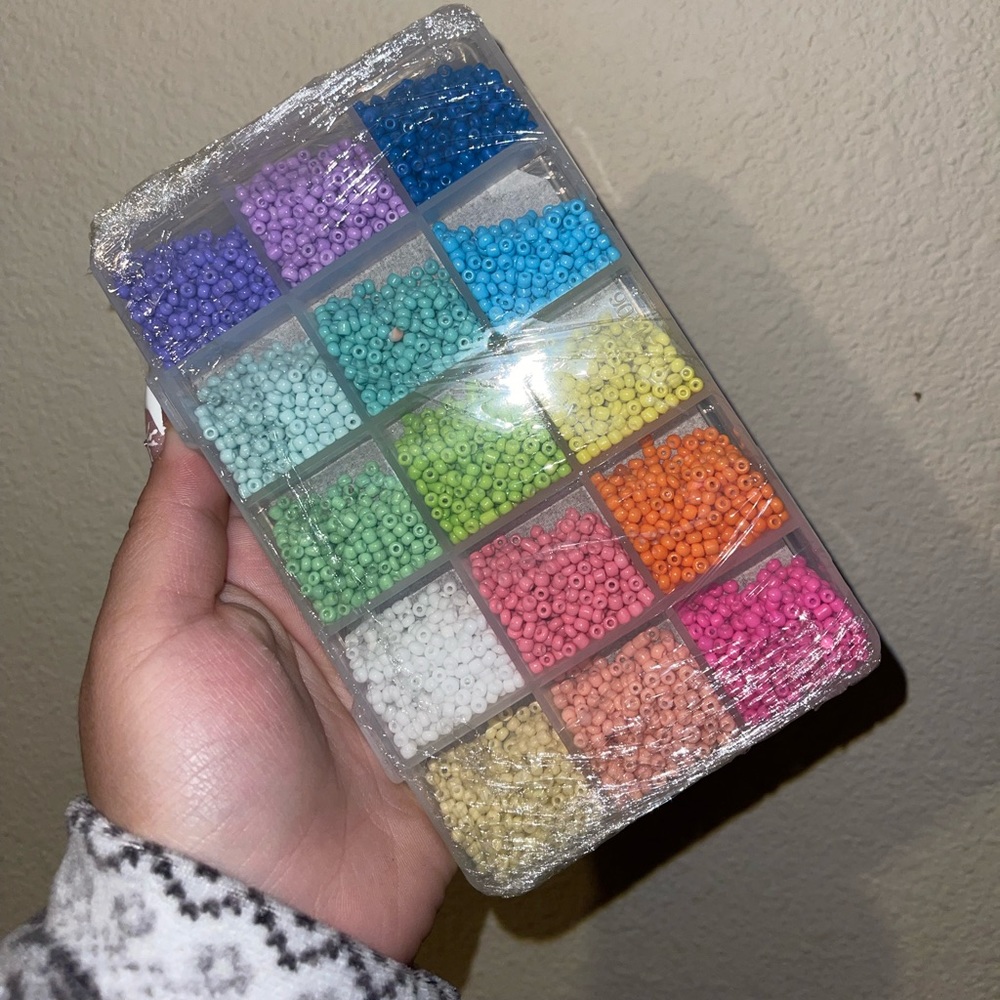 Box of beads for jewelry making
